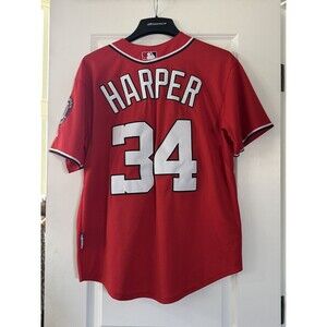 Majestic Red Bryce Harper #34 Men’s Baseball Jersey